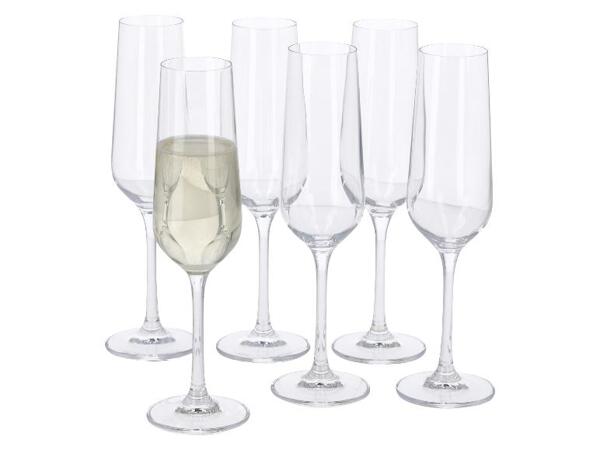 Sklenice na sekt / Sklenice na bílé víno / Sklenice na červené víno / Sklenice na vodu