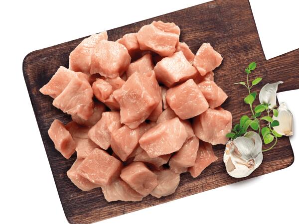Frisches Schweinefleisch gewürfelt