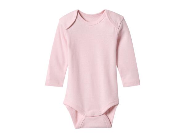Lupilu Pink Baby Long-Sleeve Bodysuits - 3 Pack
