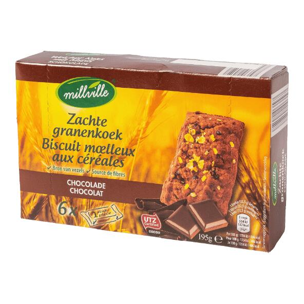 MILLVILLE(R) 				Biscuits moelleux aux céréales, 6 pcs