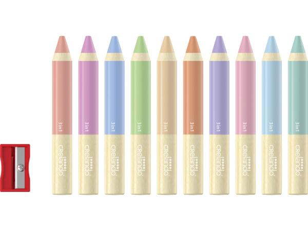 3-in-1 coloured pencils, 10 pieces