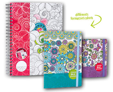 Cahier à spirale/Carnet de notes à colorier
