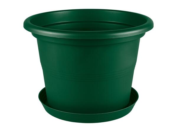 Parkside Plant Pot and Saucer - Green