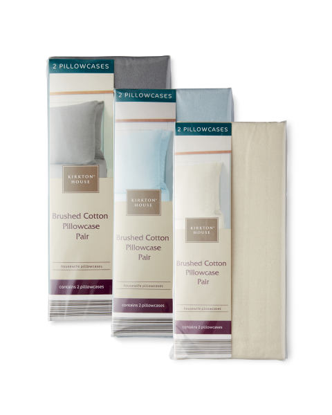 Brushed Cotton Pillowcase pair