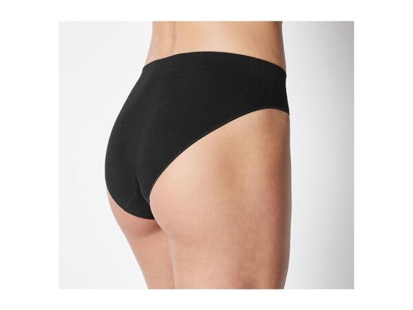 Black Esmara Ladies' Ribbed Briefs - 3 Pack