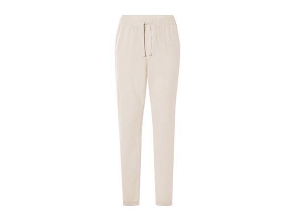 Livergy Men's Linen Blend Trousers - Cream
