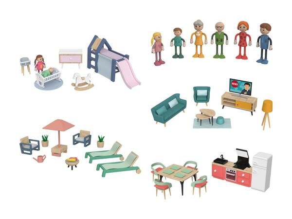 Mobilier miniature en bois