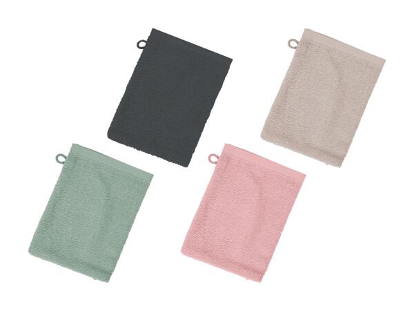 Gants de toilette en tissu éponge, set de 5