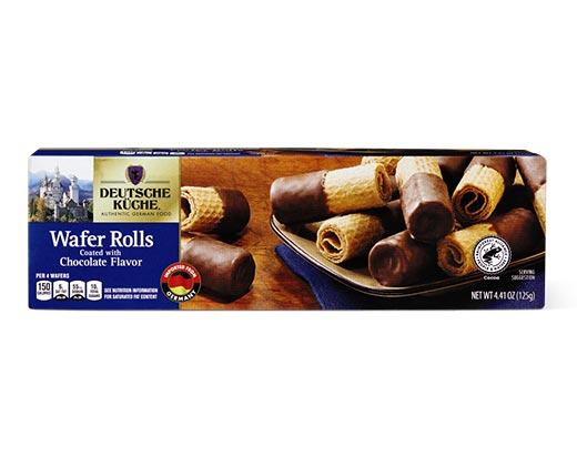 Deutsche Küche 
 Dark or Milk Chocolate Wafer Rolls