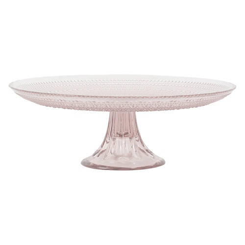 Glass Cake Stand - Pink
