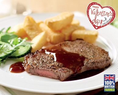 British 21 Day Aged Sirloin Steaks with Red Wine and Shallot Sauce