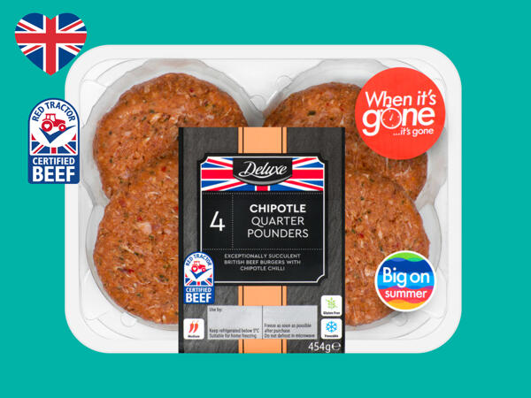 Deluxe 4 British Beef Chipotle Quarter Pounders