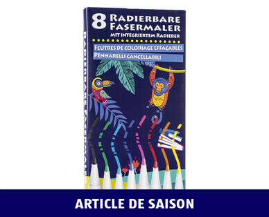FEUTRES DE COLORIAGE EFFAÇABLES, 8 PIÈCES
