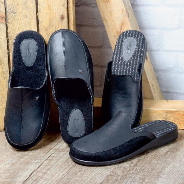 Pantoufles en cuir pour hommes