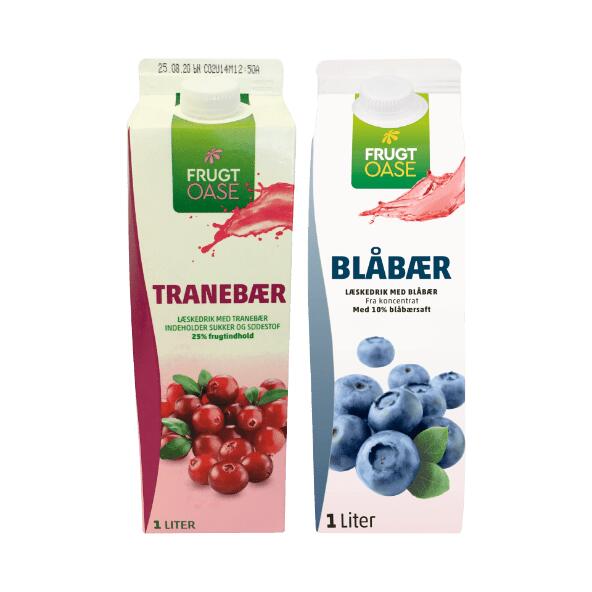 Læskedrik med tranebær eller blåbær