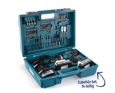 MAKITA 18 V Akku-Schlagbohrschrauber HP457DWE10 im Zubehörkoffer
