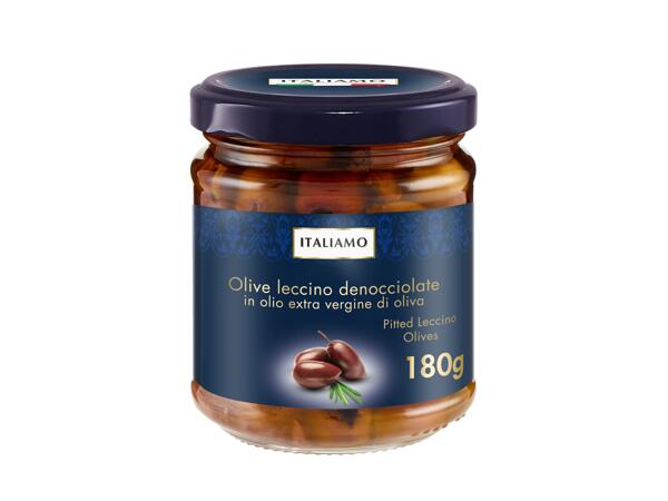 Pitted Leccino Olives in Olive Oil