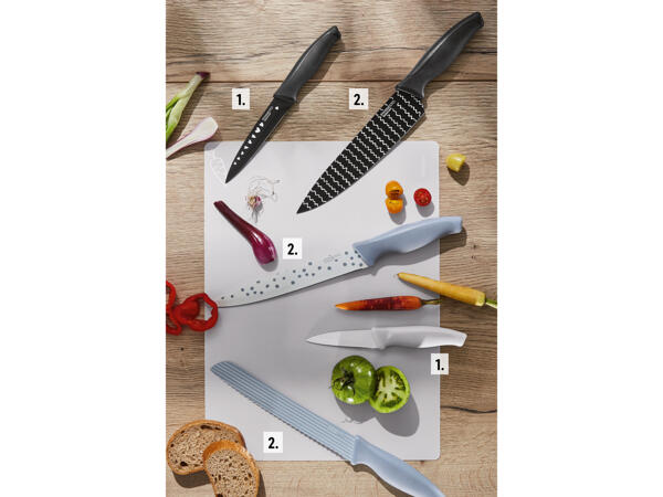 Couteau de cuisine et couteau à légumes, 2 pièces/ couteau à pain, couteau de cuisine/ couteau à découper