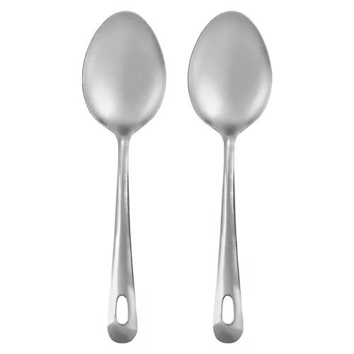 2 Piece Stainless Steel Serving Utensils - Solid Spoon