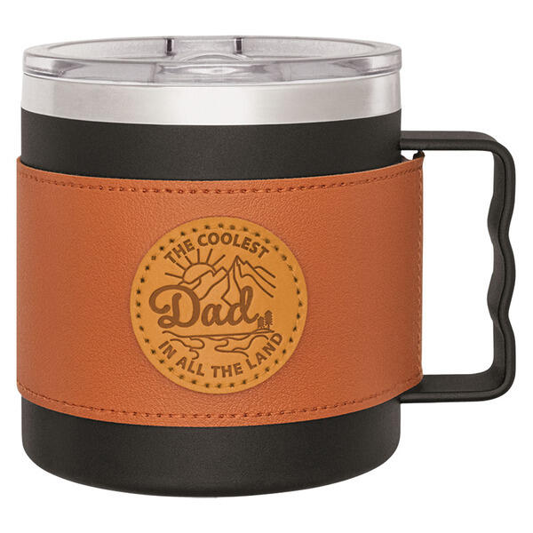 Crofton Black The Coolest Dad In All The Land Leather Wrapped Mug