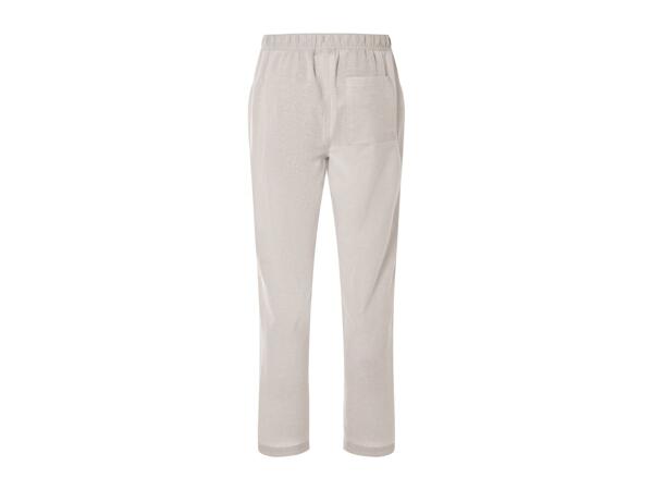Esmara Men Men's Beige Linen Blend Trousers