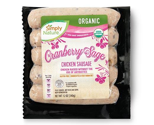 Simply Nature Organic Chicken Sausage Harvest Apple/Cranberry Sage