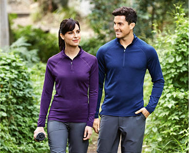 Mens Merino Long Sleeve Quarter Zip Top