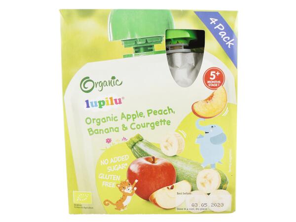 Organic Apple, Peach, Banana & Courgette Pouches