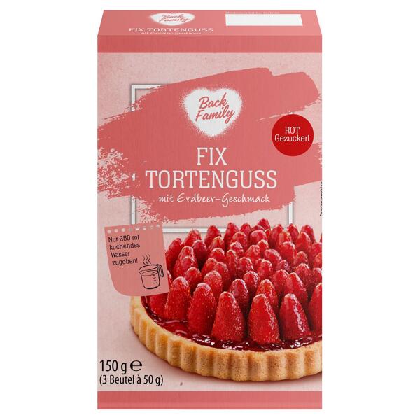 BACK FAMILY Fix Tortenguss Erdbeer-Geschmack 150 g