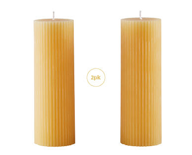 Short Pillar Candle 2pk