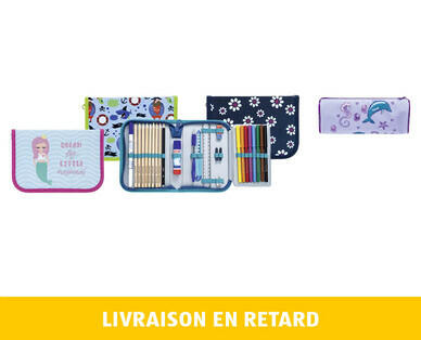 LOT AVEC TROUSSE D'ÉCOLIER, 26 PIÈCES