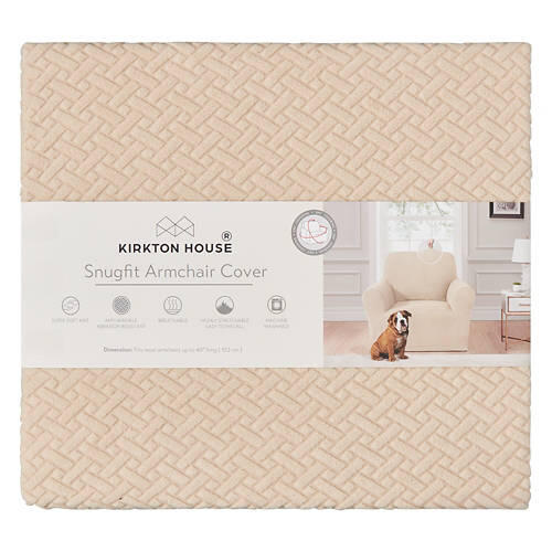 Super Soft Knit Armchair Cover, Beige