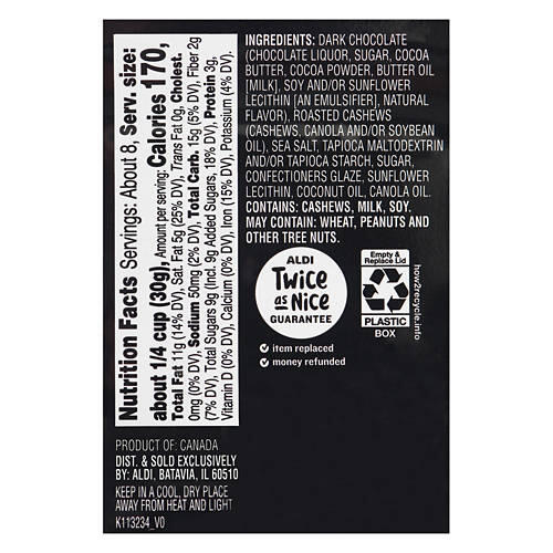 Dark Chocolate Cashews, 9 oz