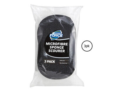 Monochrome Cellulose Sponge with Scourer 6pk or Microfibre Sponge with Scourer 3pk