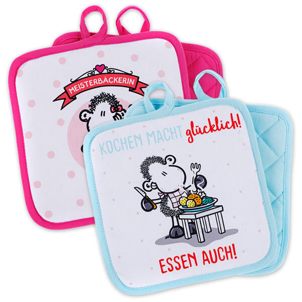 Topflappen 2er-Set + 1 Geschirrtuch gratis
