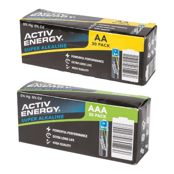 ACTIV ENERGY(R) Piles alcalines, 30 pcs