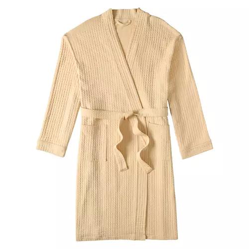 Ladies Waffle Spa Robe - Brown, M/L