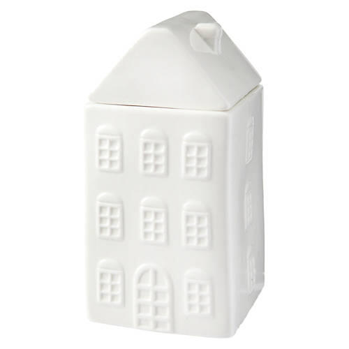 Village House Candle - Caramel Apple & Spice, White