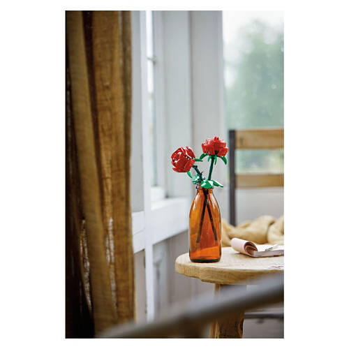 Botanical Rose Flower Building Set, 120 Pieces