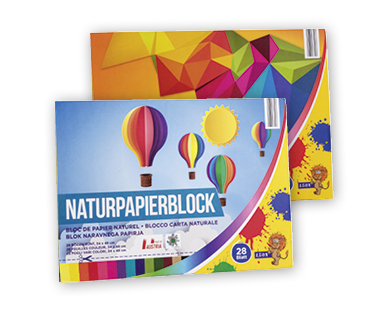 Bloc de papier naturel/cartonné de couleur LEON