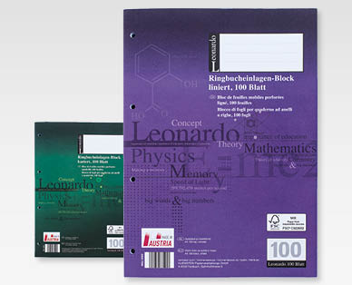 Ricambi per quaderno ad anelli