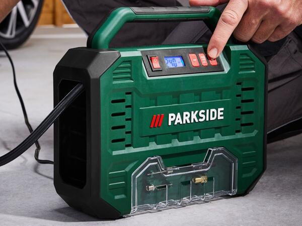Portable 12V/​230V Compressor with Digital Display