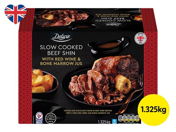 Deluxe Slow Cooked British Beef Shin with Red Wine & Bone Marrow Jus