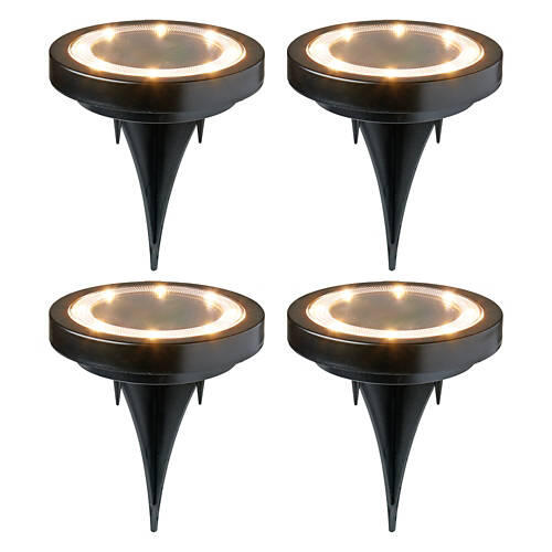 4 Pack Solar Disc Lights - Black