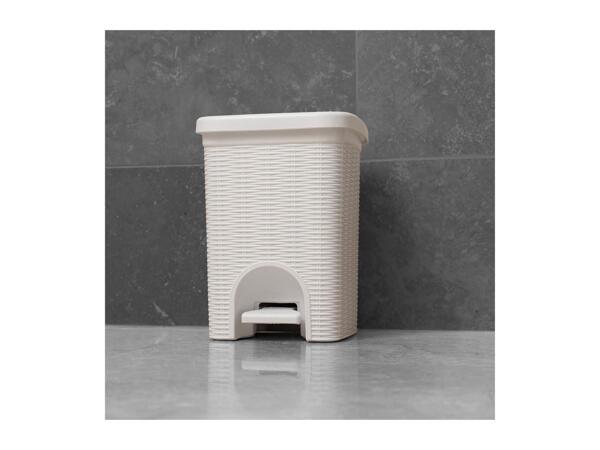Addis Wicker Effect Bathroom Pedal Bin - White