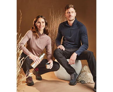 Adult's Merino Long Sleeve Quarter Zip Top