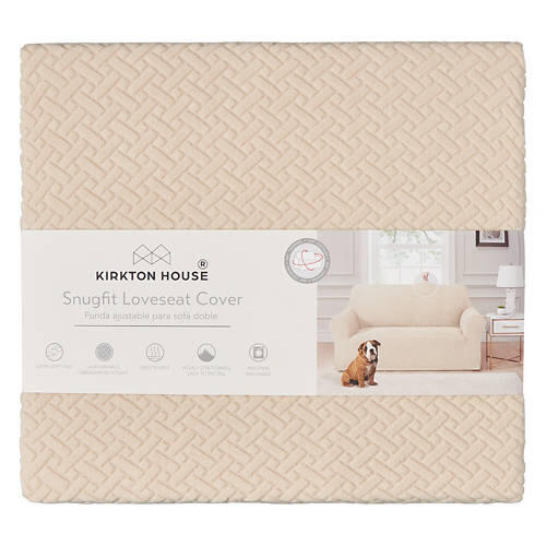 Super Soft Knit Loveseat Cover, Beige