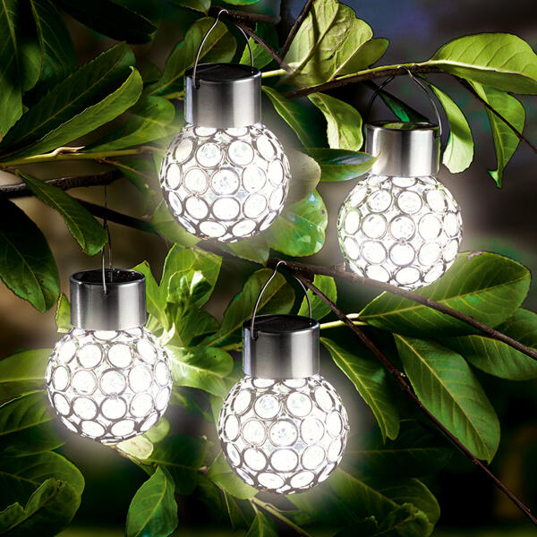 LED-Solar-Leuchtkugeln 4er-Set
