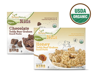 SimplyNature Organic Teddy Bear Graham Snack Packs