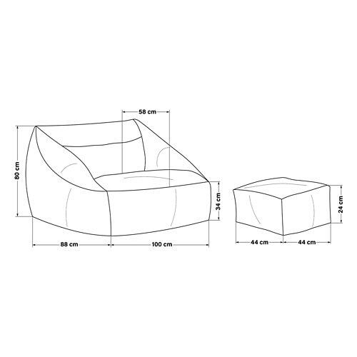 HOME DELUXE Sitzsack COZY inkl. Hocker, beige
